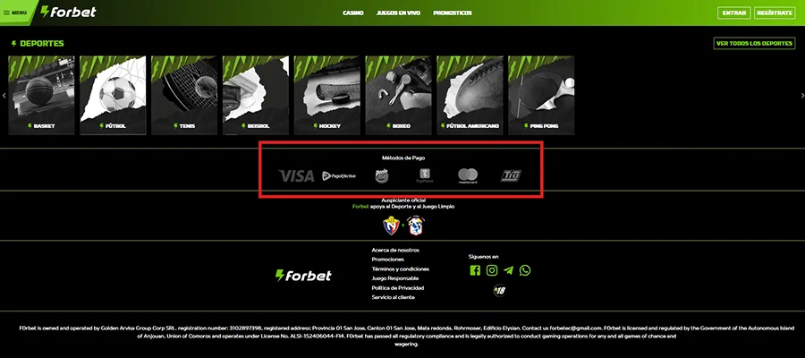 recarga Forbet Ecuador